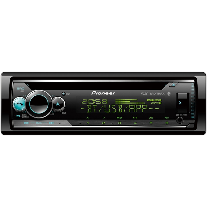 Pioneer DEH-S520BT Autórádió, CD, USB, bluetooth, zöld