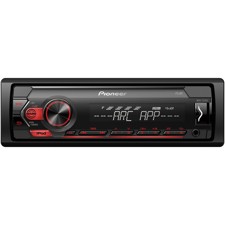 Pioneer MVH-S120UI Autórádió, USB, AUX, piros