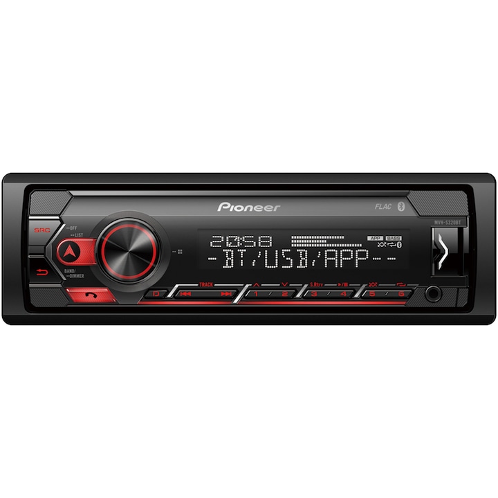 Pioneer MVH-S320BT Autórádió, USB, bluetooth, AUX, piros