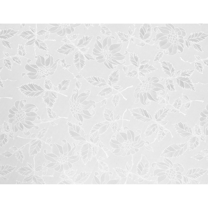 Самозалепващо фолио за прозорци, ефект на пясъкоструйно стъкло, шарка на листа и цветя, полупрозрачно, 67, 5 см x 15 м, d-c-fix, Дамаск