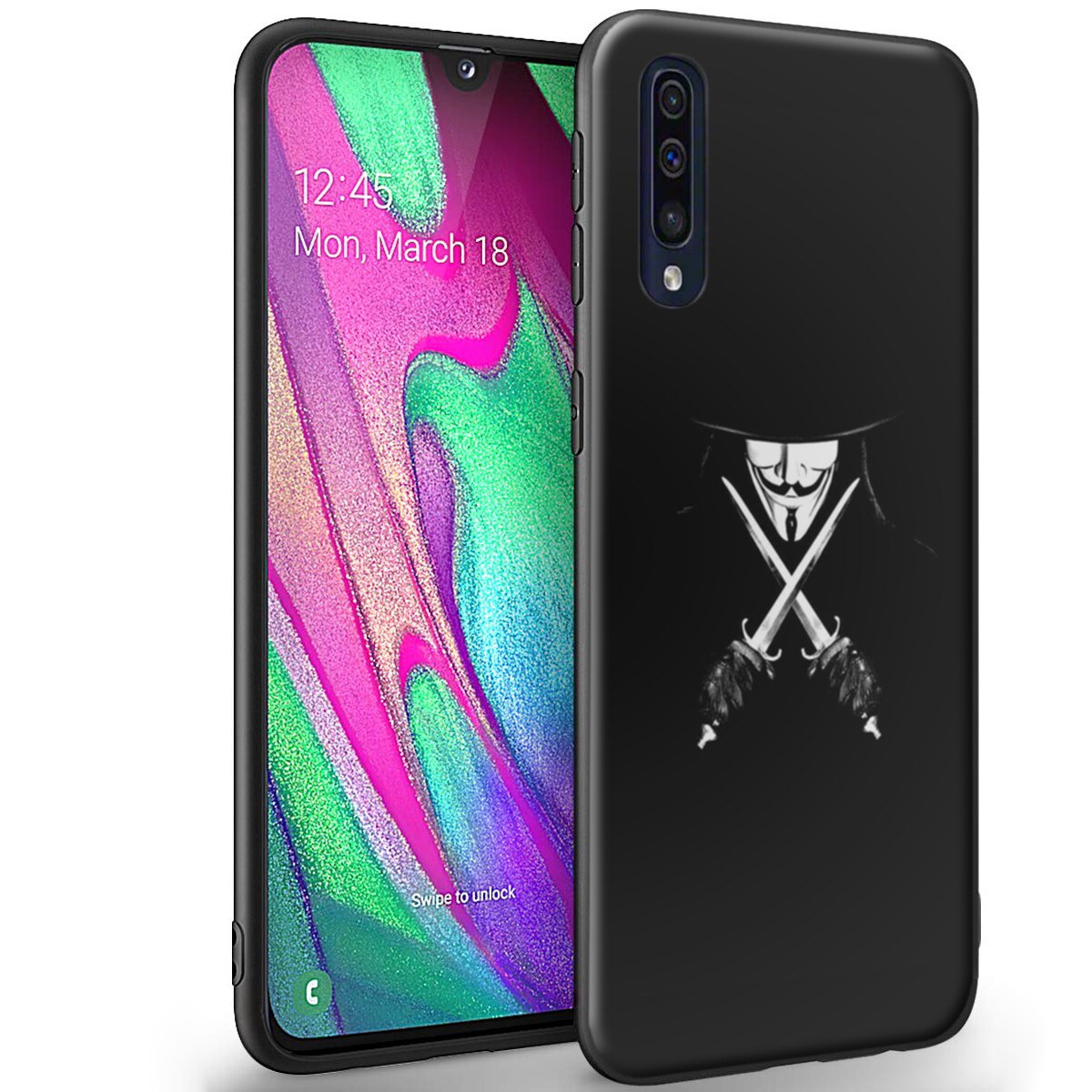 Husa +Folie de sticla Samsung Galaxy A50 - Silicon Matte TPU Vendetta 2