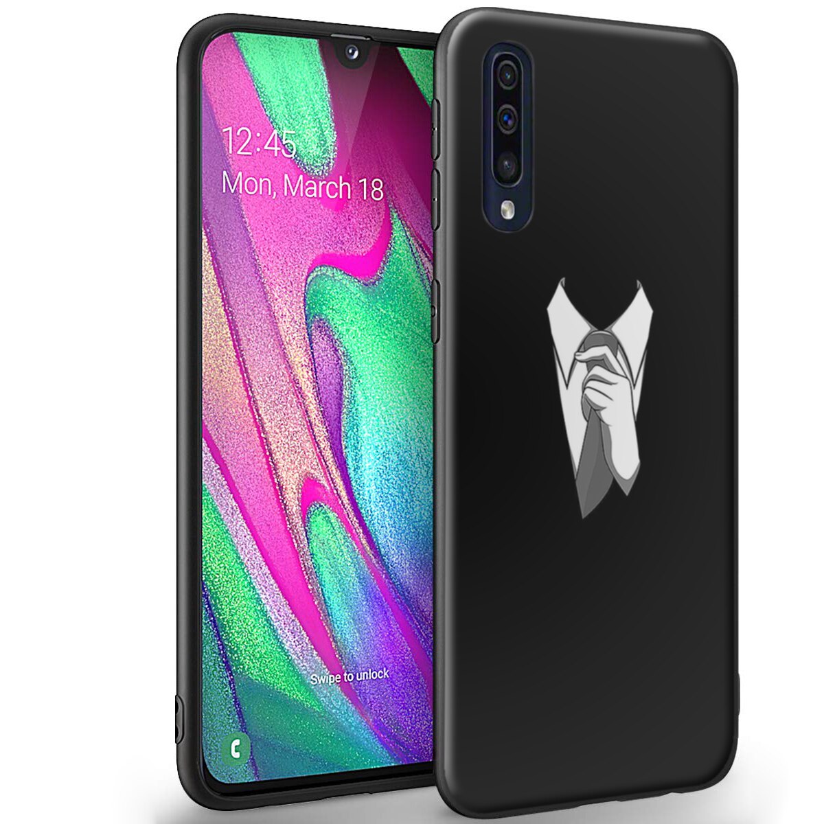 Husa +Folie de sticla Samsung Galaxy A50 - Silicon Matte TPU Tie