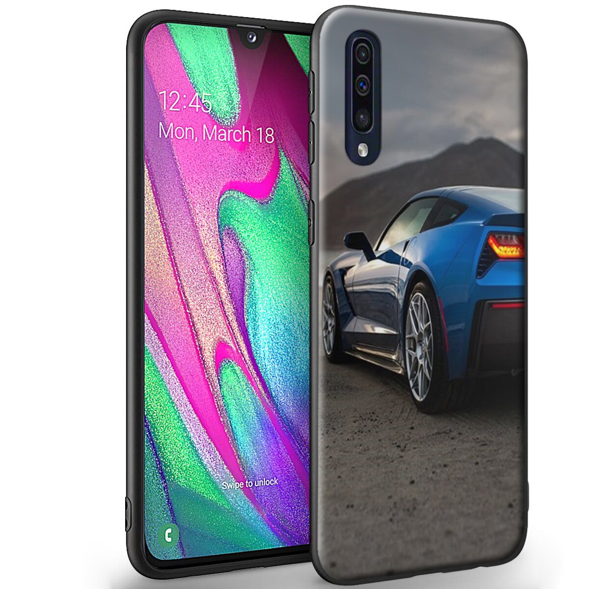 Husa +Folie de sticla Samsung Galaxy A50 - Silicon Matte TPU Supercar