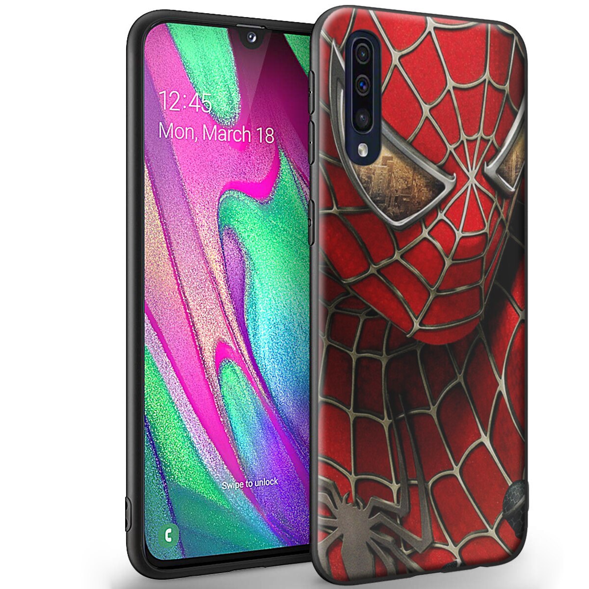 Husa +Folie de sticla Samsung Galaxy A50 - Silicon Matte TPU SpiderMan