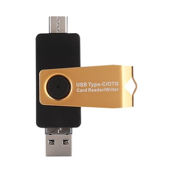Cititor extern de carduri 3 in 1 port USB 2.0, microUSB si USB 3.1 max. 128GB pentru Micro SD/SDHC, T-Flash cu functie OTG Cititor extern de carduri 3 in 1 port USB 2.0, microUSB si USB 3.1 max. 128GB pentru Micro SD/SDHC, T-Flash cu functie OTG