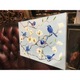 Tablou floral pictat manual cu peisaj de primavara, Pictura cu pasari colibrii si flori de magnolii, dimensiune 48x33 cm