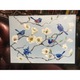 Tablou floral pictat manual cu peisaj de primavara, Pictura cu pasari colibrii si flori de magnolii, dimensiune 48x33 cm
