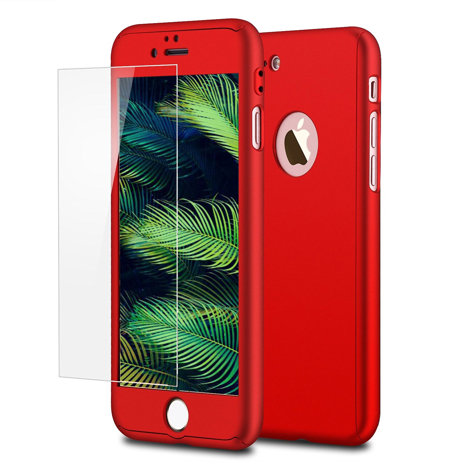 Husa telefon Plastic+Sticla Apple iPhone 7 iPhone 8 Joyroom 360grade red