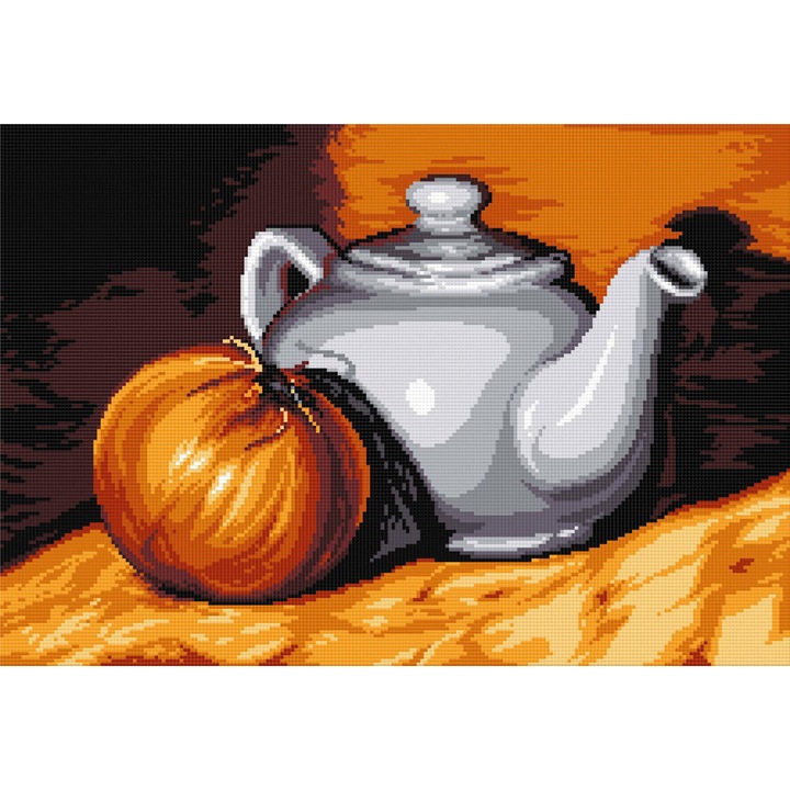 Goblen Natura moarta 4 , Hudemas , kit goblen imprimat pe panza , cu fire mouline