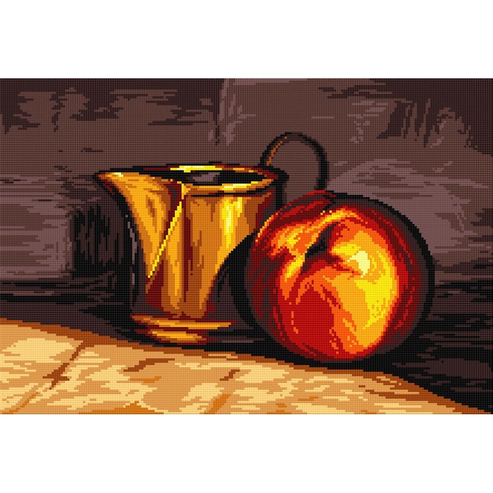 Goblen Natura moarta 3 , Hudemas , kit goblen imprimat pe panza , cu fire mouline