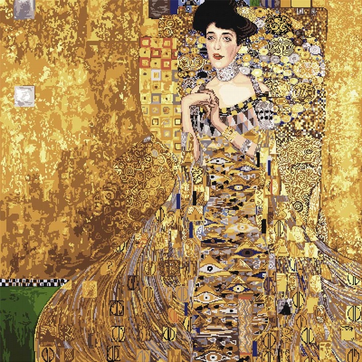 Goblen Adele m , Hudemas , kit goblen cu diagrama alb negru , cu fire mouline