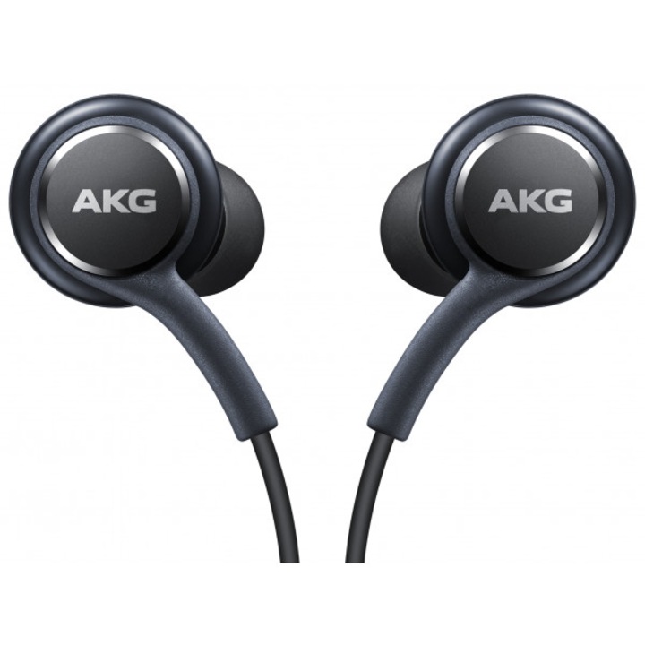 Оригинални аудио слушалки Samsung Galaxy S8+ G955 EO-IG955BS AKG с жак 3,5 мм, контрол на звука и микрофон и текстилен кабел, Сиви