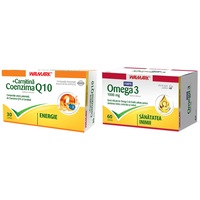 Pachet Coenzima Q10, Carnitina 30cps + Omega 3 Forte 60cps