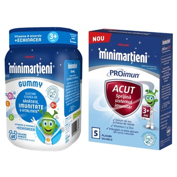 Pachet Minimartieni Gummy cu Echinacea + Minimartieni Proimun Acut 5 plicuri Pachet Minimartieni Gummy cu Echinacea + Minimartieni Proimun Acut 5 plicuri