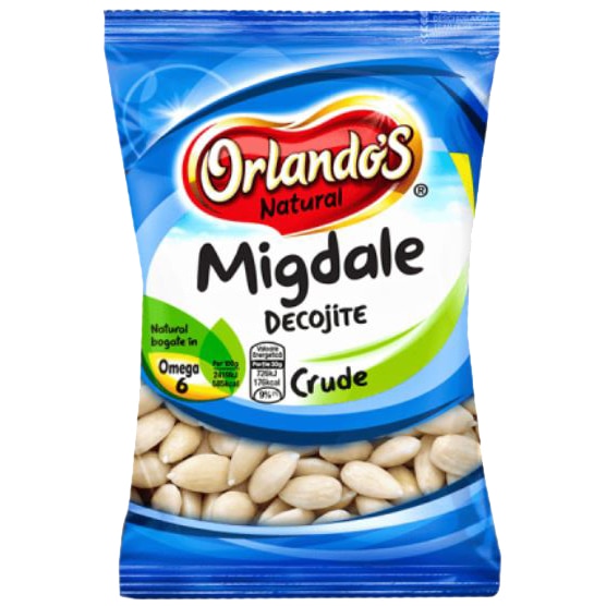 Migdale decojite crude Orlandos Natural, 250g
