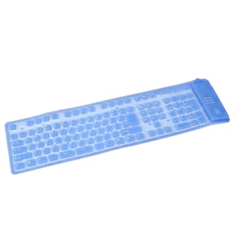 Tastatura flexibila USB 109 taste, water-proof, anti praf, albastra Tastatura flexibila USB 109 taste, water-proof, anti praf, albastra