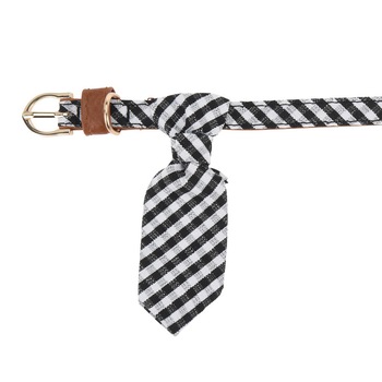 Zgarda pentru Caine Alba cu Romburi si Cravata, talie mica si medie Zgarda pentru Caine Alba cu Romburi si Cravata, talie mica si medie