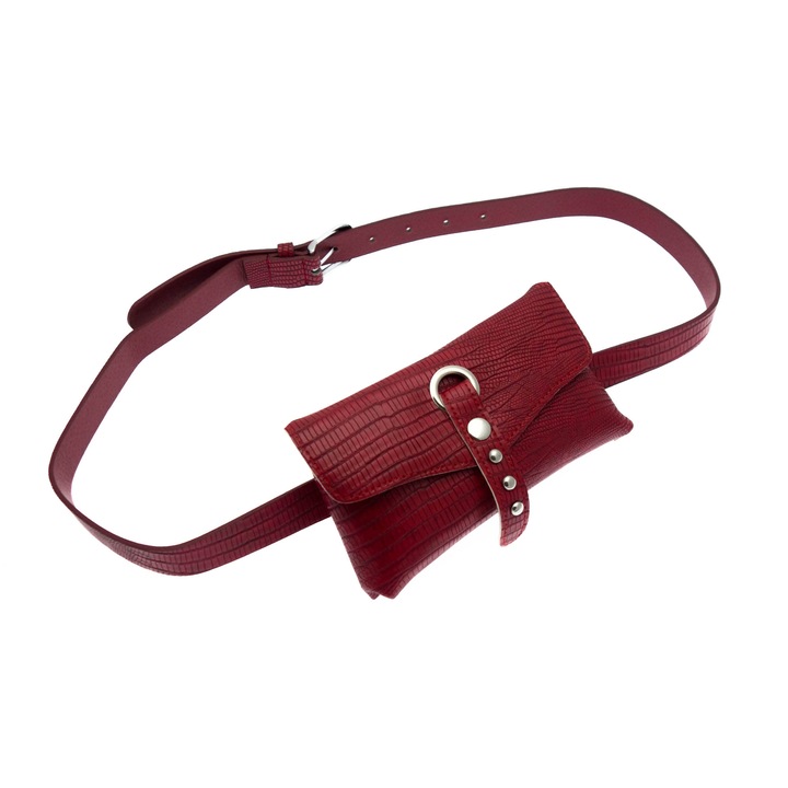 Дамска чанта Buticcochet от екологична кожа с метални апликации Червена - BRS266