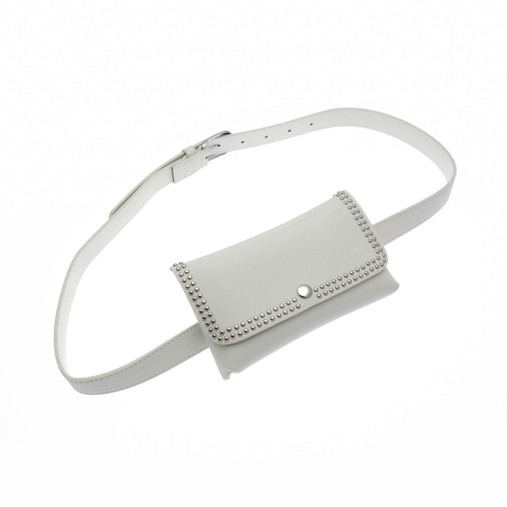 Дамска чанта Buticcochet от екологична кожа с метални апликации Бяла - BRS290