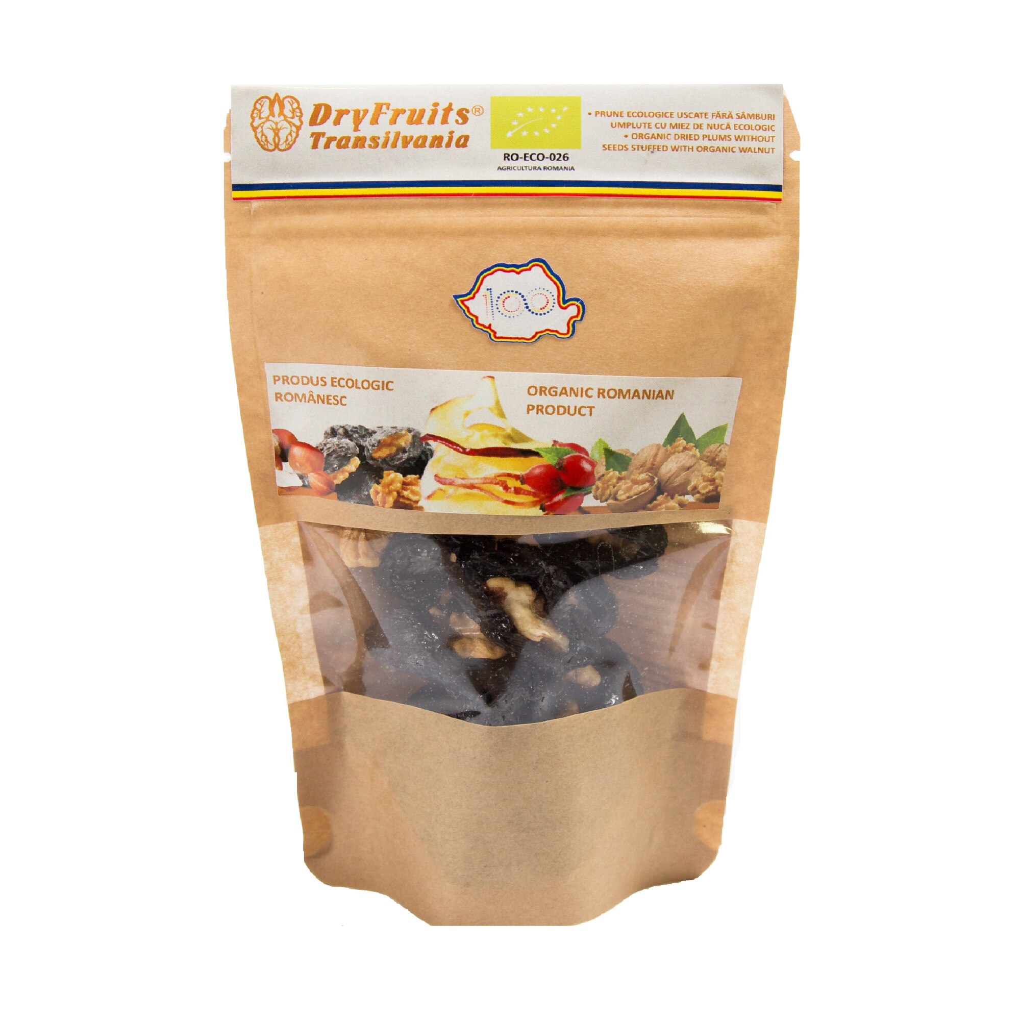 Prune bistrite umplute cu miez de nuca BIO 75 g