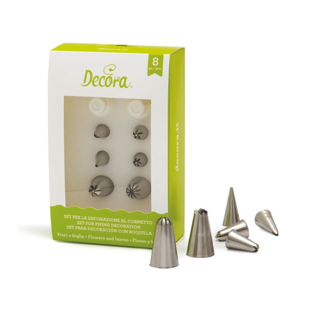 Set duiuri din inox, frunze si flori 8buc set Decora