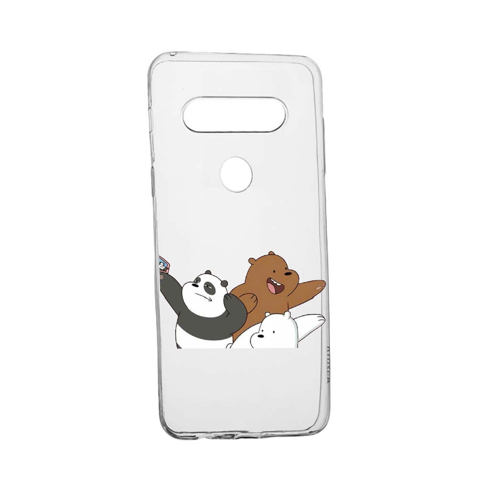 Husa de protectie Keep Calm - Ursi, pentru LG K50 / Q60, rezistenta la uzura, anti-alunecare, din silicon Premium, 587