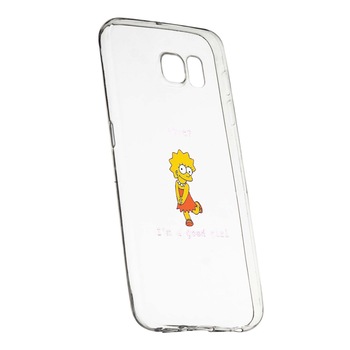 Husa de protectie Lisa - I'm a good girl, pentru Samsung Galaxy S6, rezistenta la uzura, anti-alunecare, din silicon Premium, 591 Husa de protectie Lisa - I'm a good girl, pentru Samsung Galaxy S6, rezistenta la uzura, anti-alunecare, din silicon Premium, 591