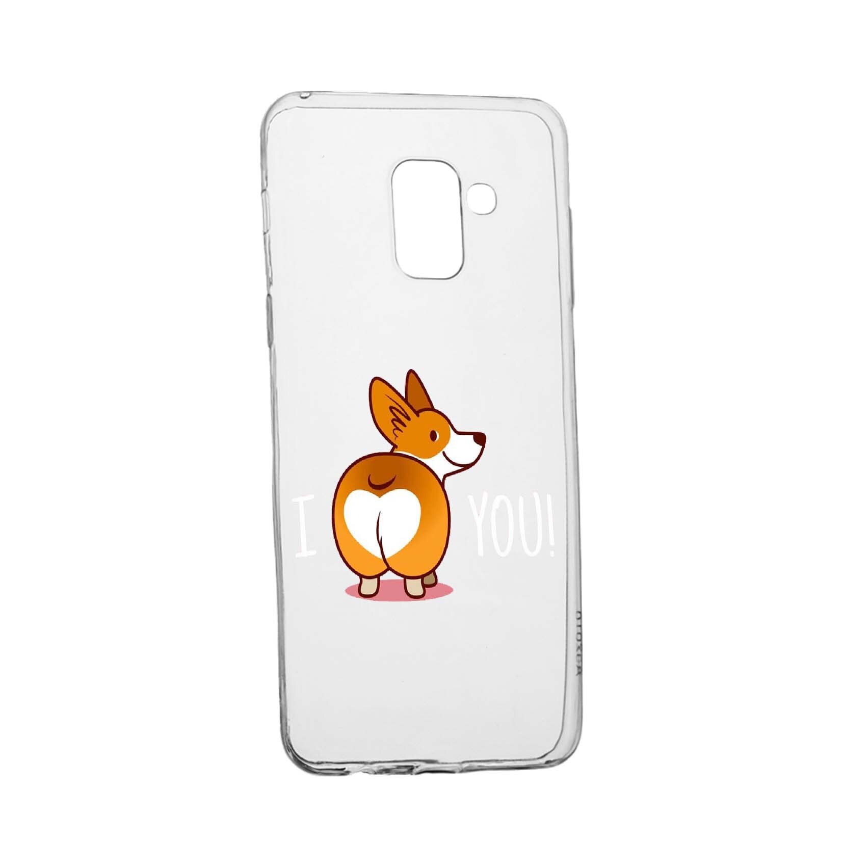 Husa de protectie Sweet doggy Emoji, pentru Samsung Galaxy Galaxy A6 Plus / J8 2018, rezistenta la uzura, anti-alunecare, din silicon Premium, 593