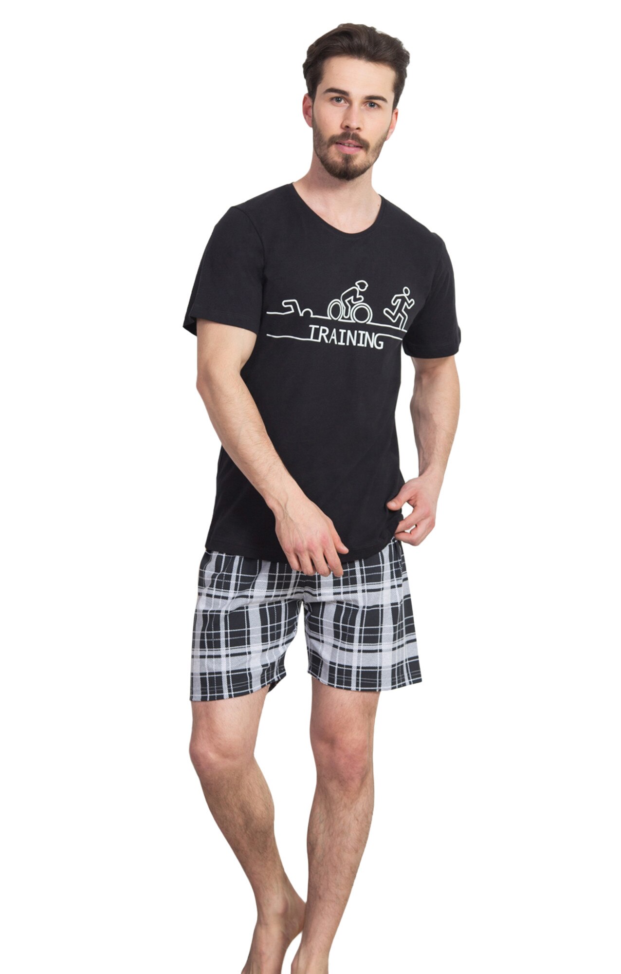 Pijama barbati Gazzaz by Vienetta, model Training , negru