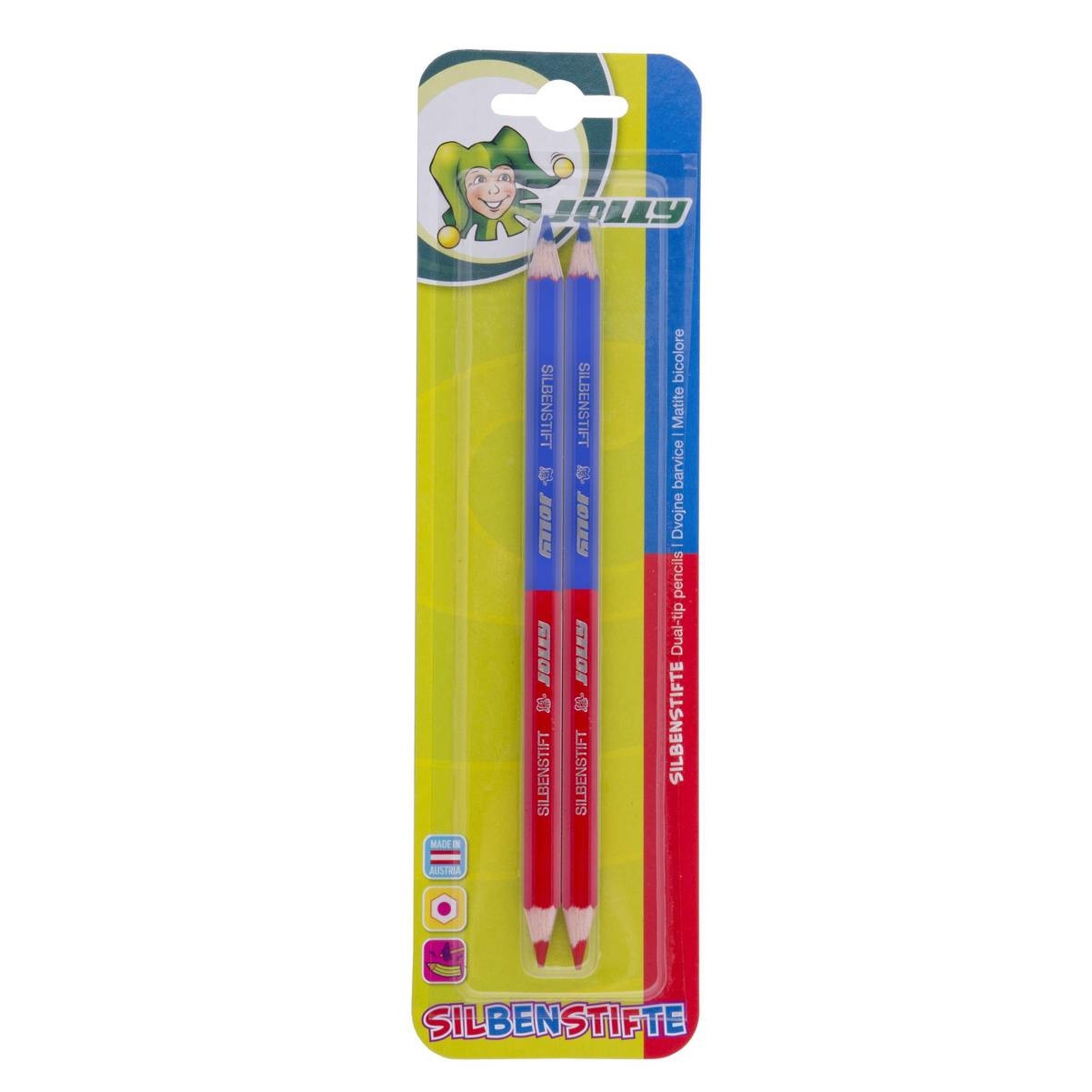 Set 2 creioane cu 2 varfuri rosu si albastru Jolly