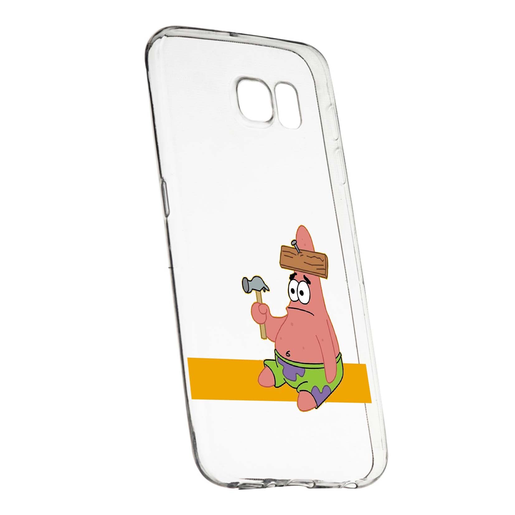 Husa de protectie SpongeBob - Patrick Star, pentru Samsung Galaxy S6, rezistenta la uzura, anti-alunecare, din silicon Premium, 595