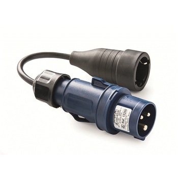 Adaptor fisa industriala 3P 230V la priza schuko 16A IP44 Famatel Adaptor fisa industriala 3P 230V la priza schuko 16A IP44 Famatel