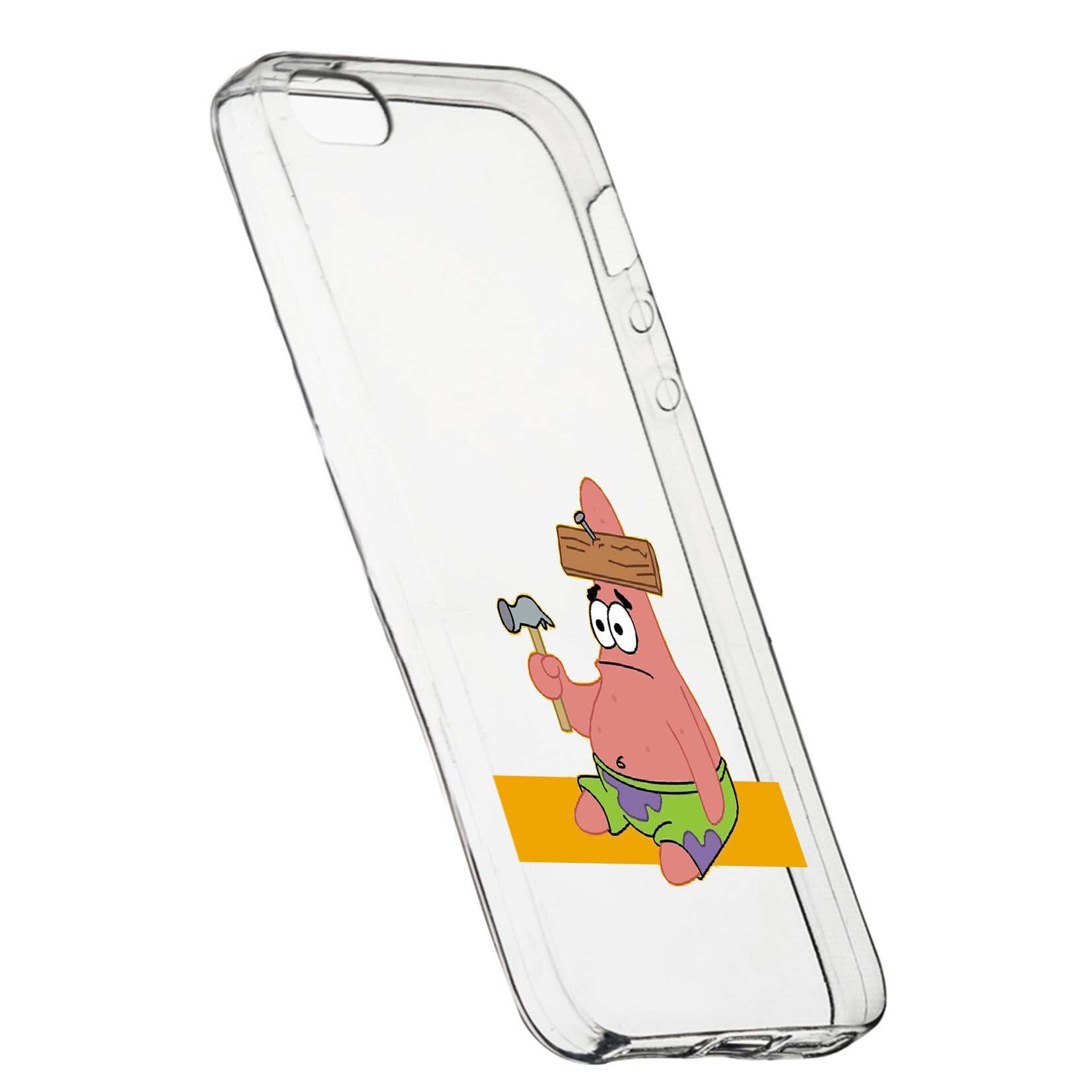 Husa de protectie SpongeBob - Patrick Star, pentru Apple iPhone 5 / 5S / SE, rezistenta la uzura, anti-alunecare, din silicon Premium, 595