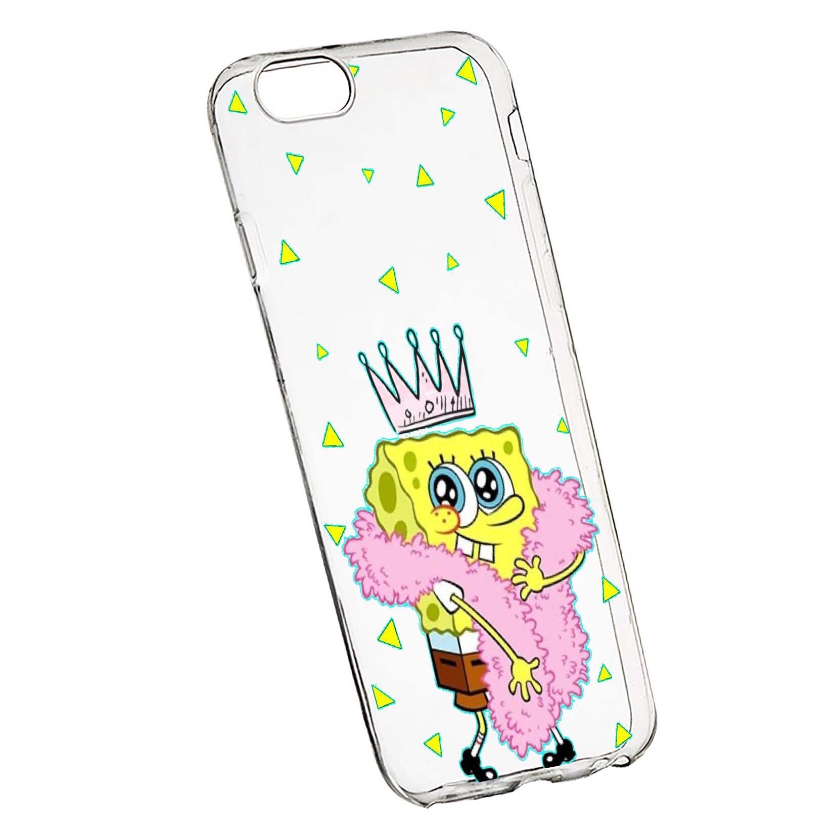 Husa de protectie SpondeBob, pentru Apple iPhone 6 Plus / 6S Plus, rezistenta la uzura, anti-alunecare, din silicon Premium, 597