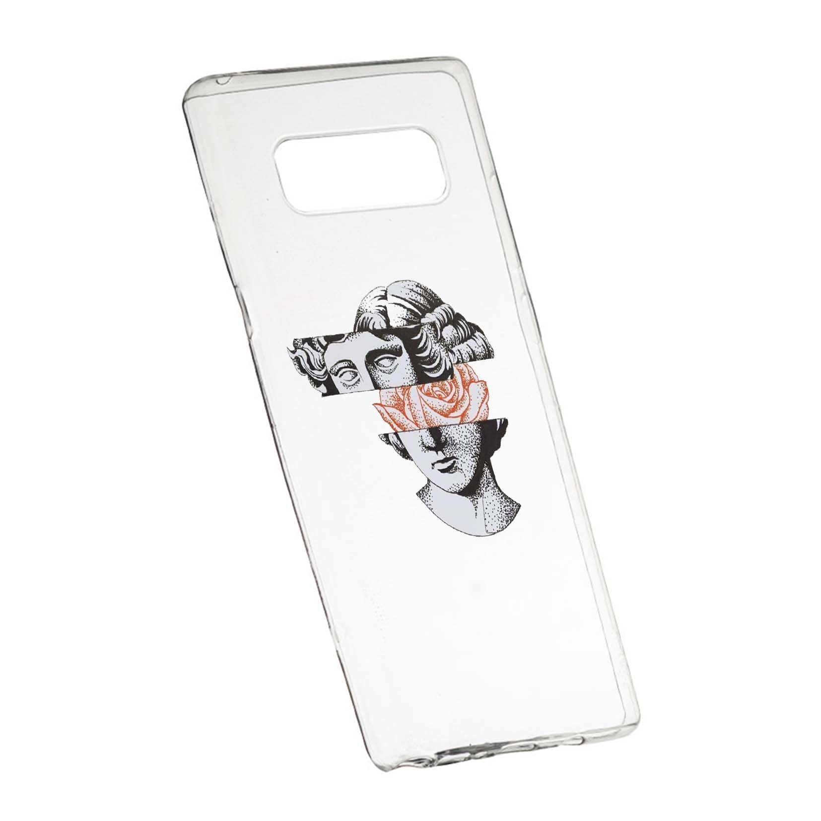 Husa de protectie Statue - Rose, pentru Samsung Galaxy Note 8, rezistenta la uzura, anti-alunecare, din silicon Premium, 604