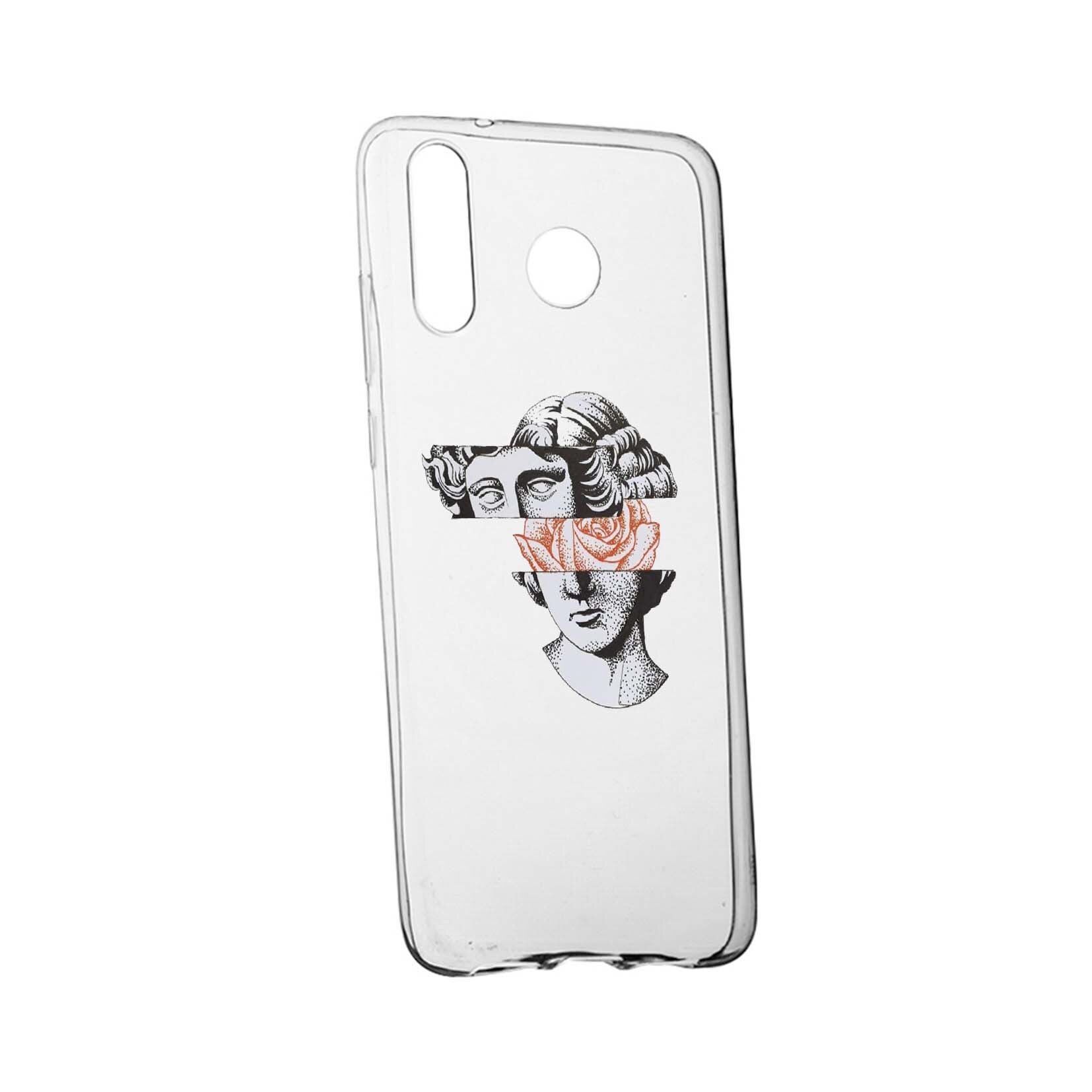 Husa de protectie Statue - Rose, pentru Samsung Galaxy A60, rezistenta la uzura, anti-alunecare, din silicon Premium, 604