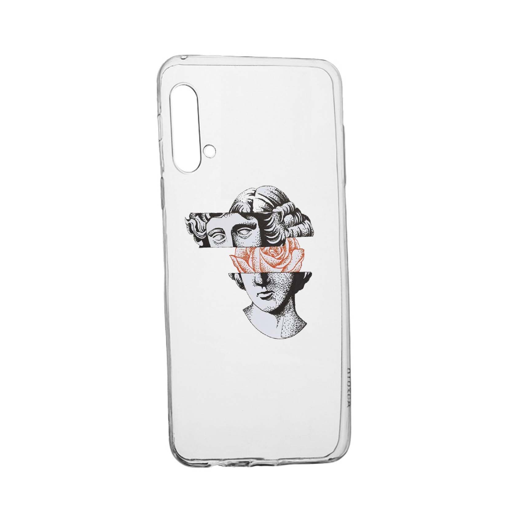 Husa de protectie Statue - Rose, pentru Huawei Honor 20 Pro, rezistenta la uzura, anti-alunecare, din silicon Premium, 604