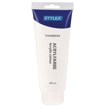 Culoare acrilica 200 ml Stylex alb titan Culoare acrilica 200 ml Stylex alb titan