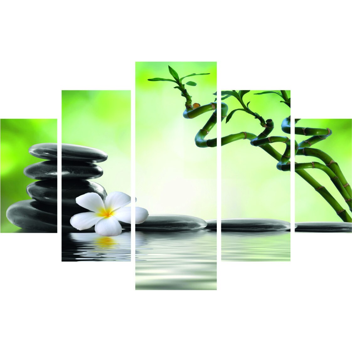 Set tablouri, 5 piese , Wallity , 92x56 cm , Flori , Multicolor