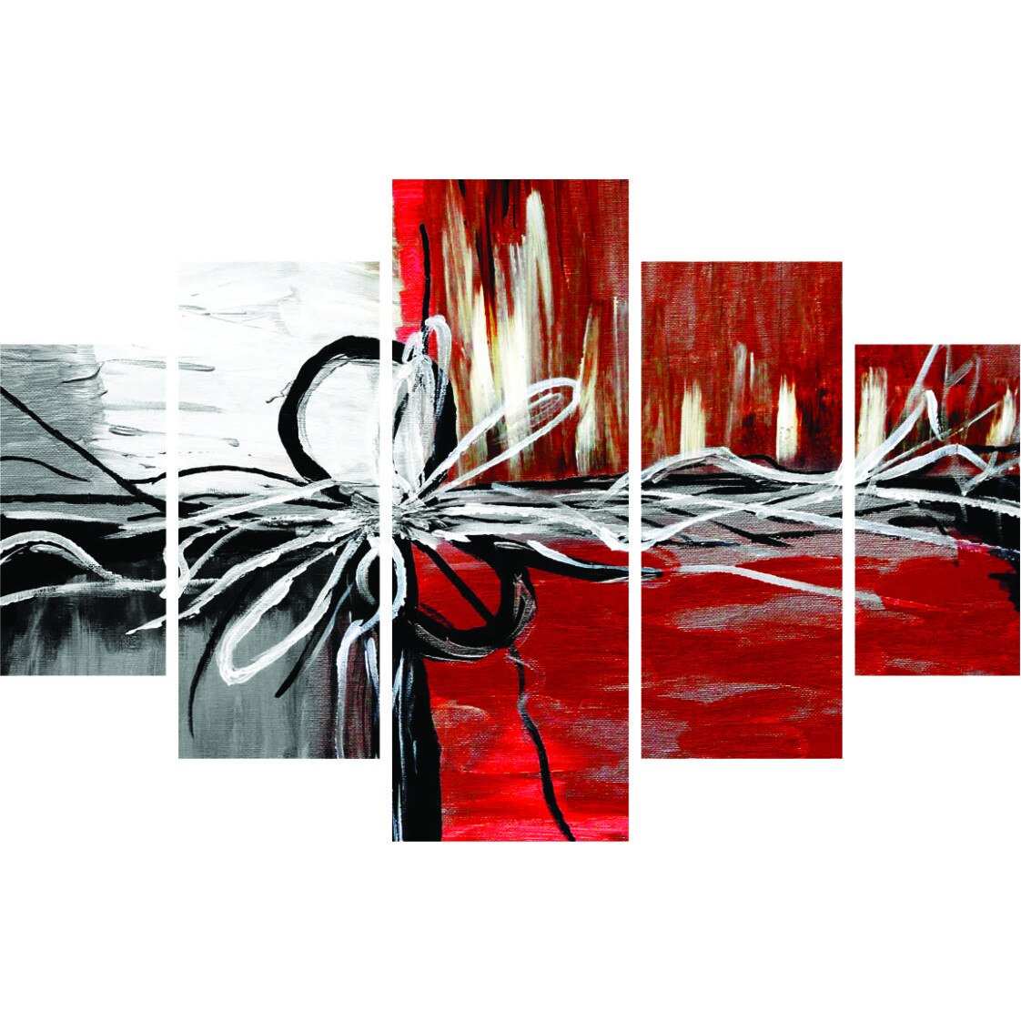 Set tablouri, 5 piese , Wallity , 92x56 cm , Abstract , Multicolor