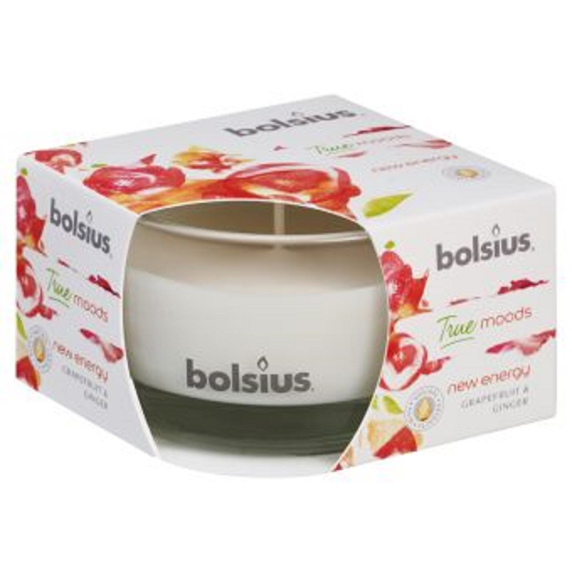 Lumanare parfumata Bolsius in pahar mic - New Energy - Gref si Ghimbir