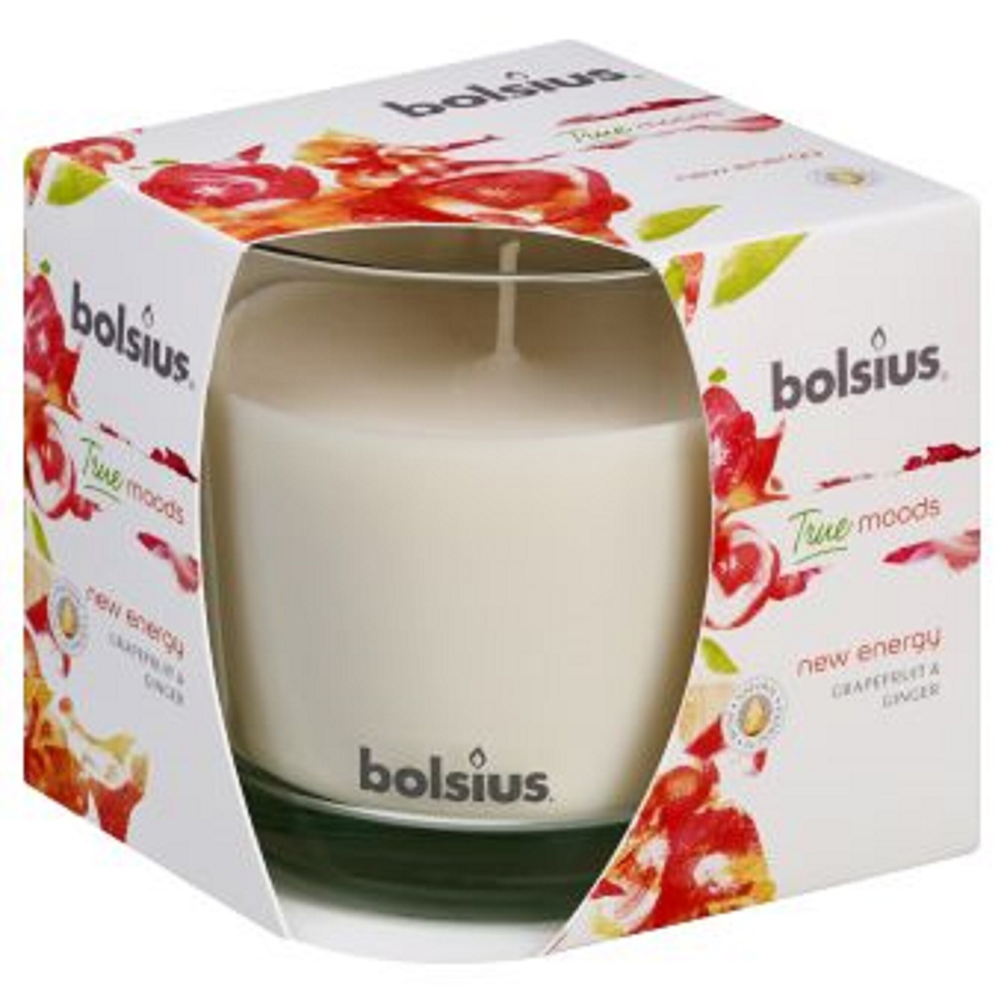 Lumanare parfumata Bolsius in pahar mare - New Energy - Gref si Ghimbir