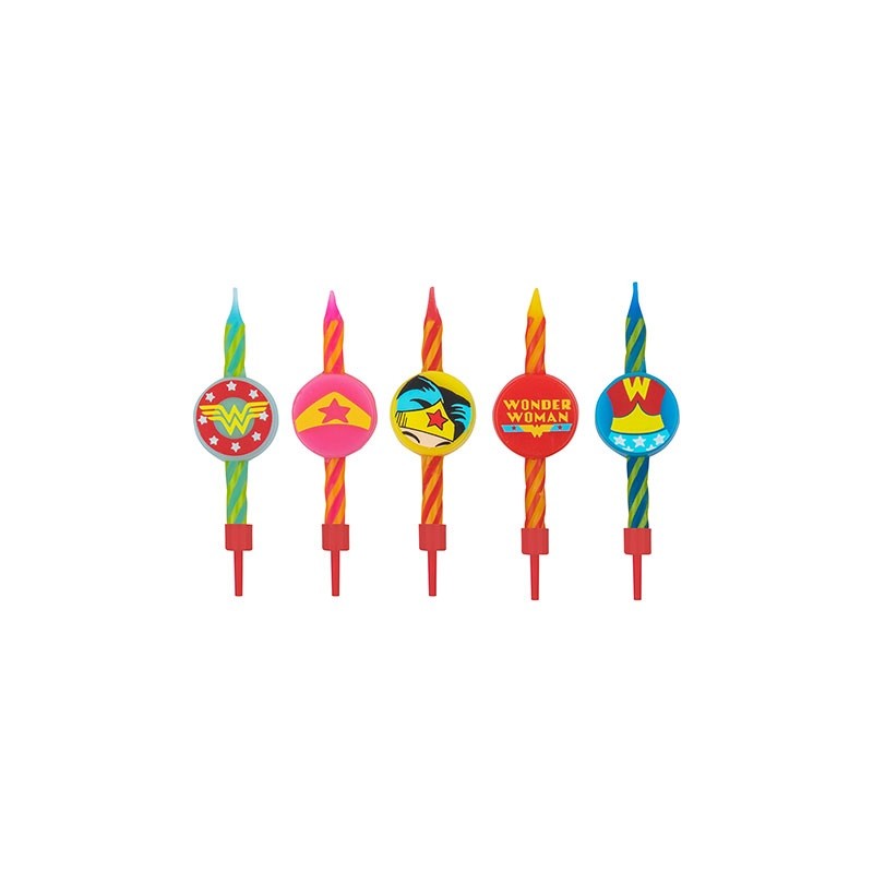 Lumanari aniversare pentru tort Wonder Woman Set 10 Buc, Multicolor