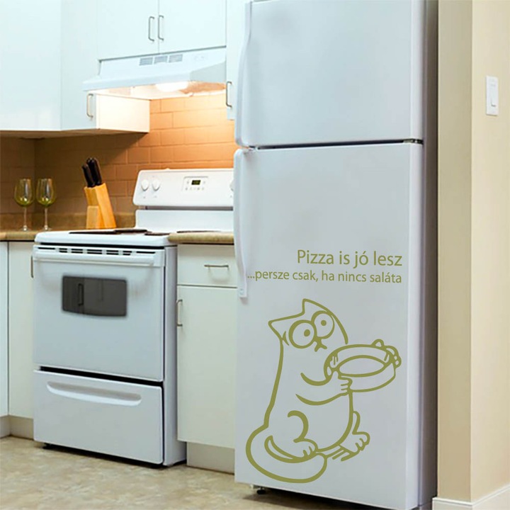 HomeTATTOO - Pizza is jó lesz! Falmatrica, faltetoválás 40x58cm Olivazöld