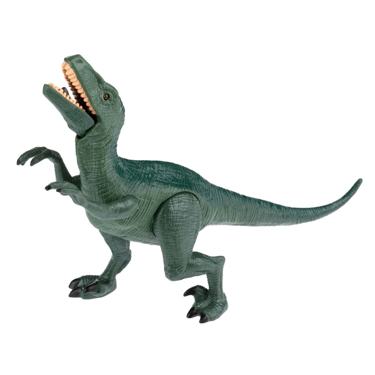 Dinozaur verde din plastic cu lumini si sunet, merge si scoate sunete realiste, ATS