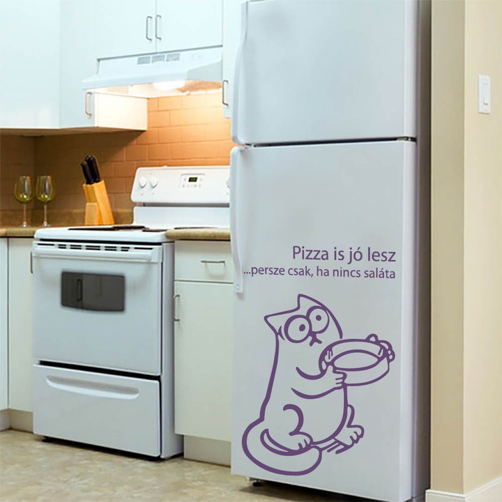 HomeTATTOO - Pizza is jó lesz! Falmatrica, faltetoválás 60x88cm Ibolyalila