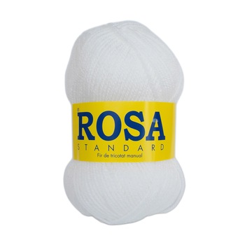 Pachet fir tricotat 5 bobine, Rosa Standard 150, acril 100%, 0.375 g/pachet, alb Pachet fir tricotat 5 bobine, Rosa Standard 150, acril 100%, 0.375 g/pachet, alb