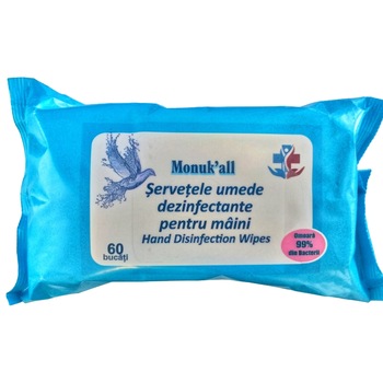Servetele umede dezinfectante pentru maini 60buc Servetele umede dezinfectante pentru maini 60buc