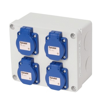 Cutie precablata cu 4 prize schuko IP54 Famatel Cutie precablata cu 4 prize schuko IP54 Famatel