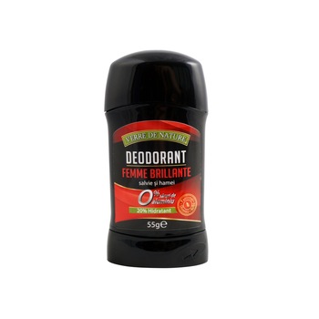 Deostick cu salvie, hamei si nalba Femme Brillante 0% saruri de aluminiu 55 g Deostick cu salvie, hamei si nalba Femme Brillante 0% saruri de aluminiu 55 g